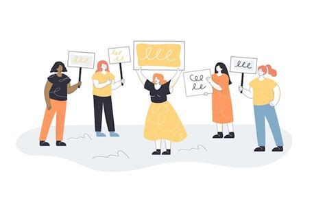 Premium Vector Women Protesting Illustration