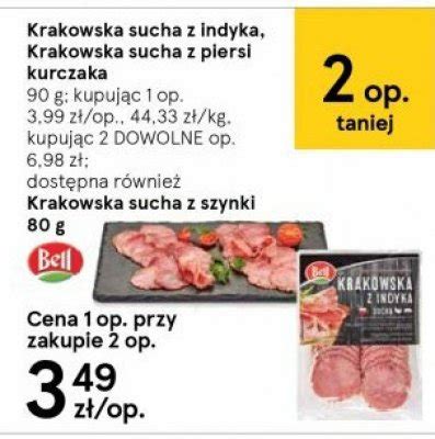 Kiełbasa krakowska sucha z indyka Bell polska cena promocje