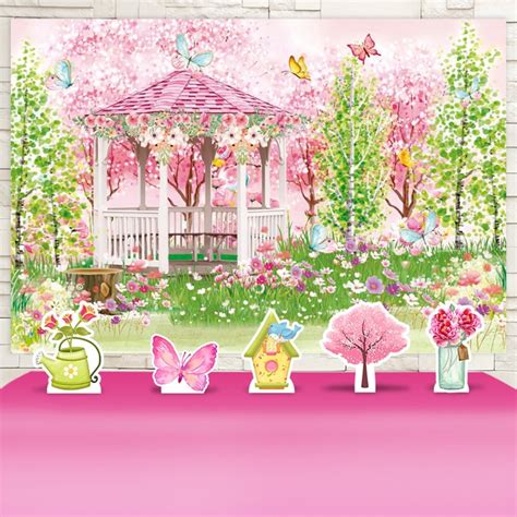 Kit Prata Painel Display Jardim Encantado Aquarela Elo