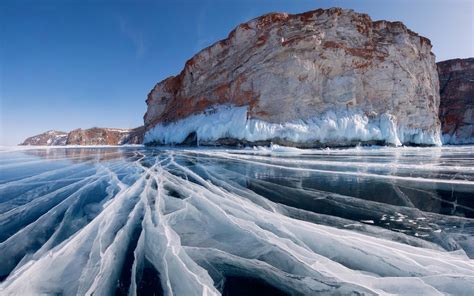 Lake Baikal Ice Landscape Nature Lake Cliff Hd Wallpaper Rare Gallery