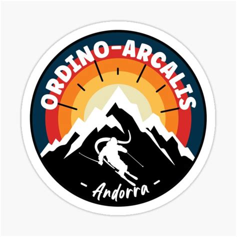 "Skiing In Ordino-Arcalis Andorra Vintage" Sticker by funstate | Redbubble