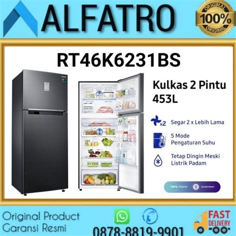 Jual Kulkas Samsung 2 Pintu RT46K6231BS Twin Cooling RT46K6231 Inverter