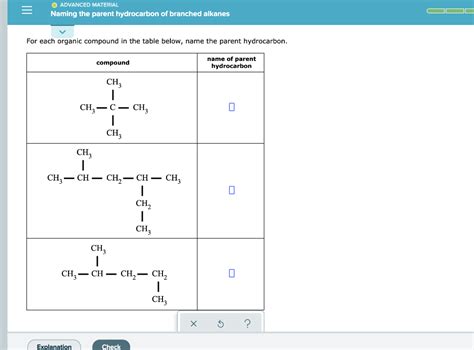 Solved Advanced Material Naming The Parent Hydrocarbon Of Chegg