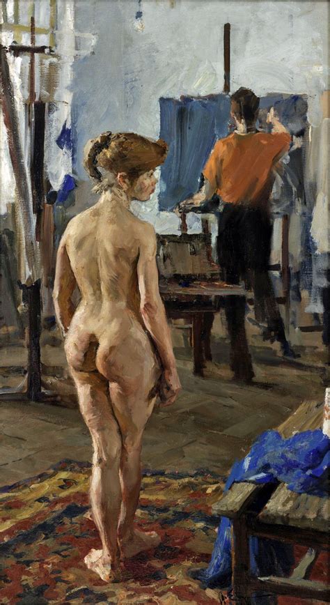 Aleksandr Mendelevich Egidis Nude Model In The Studio Soviet