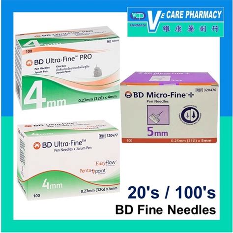 BD Micro Fine Ultra Fine Ultra Fine PRO Pen Needles 20 S 100 S