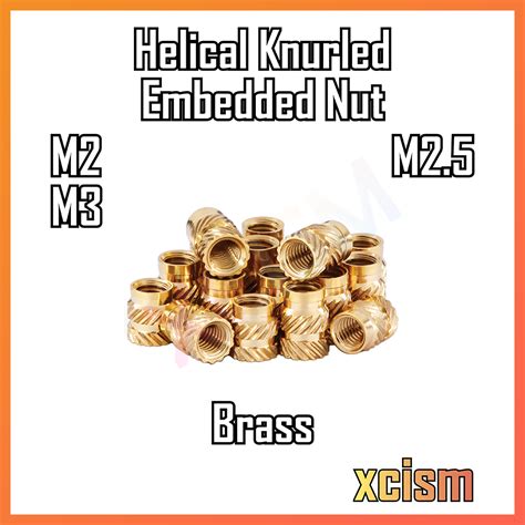 M M M Helical Knurled Embedded Nut Heat Set Threaded Insert D