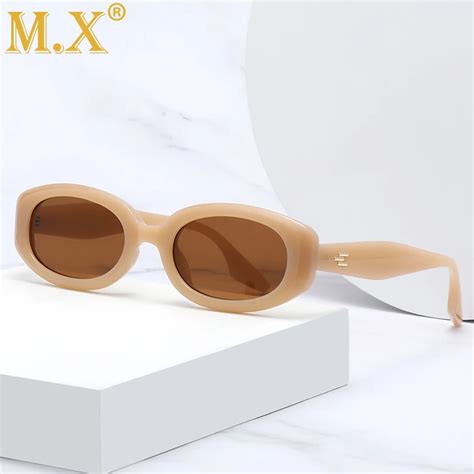 Mx Vintage Oval Round Sunglasses Women Luxury Brand Designer Sun