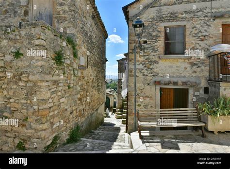 A Small Street Between The Old Houses Of Zungoli One Of The Most