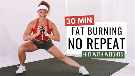 30 MIN FAT BURNING WORKOUT Full Body HIIT With Weights No RepeatBurn