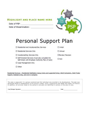 Fillable Online Dphhs Mt Personal Support Planning DPHHS Home Dphhs