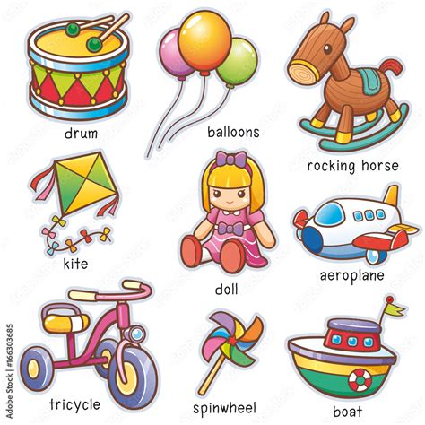 Vector Illustration Of Cartoon Toys Vocabulary Stock Vector Adobe Stock