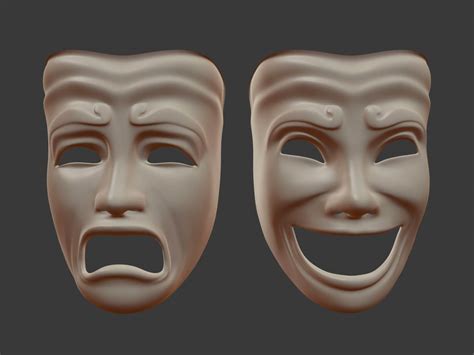 Theater Masks 3d Model By Ocstard