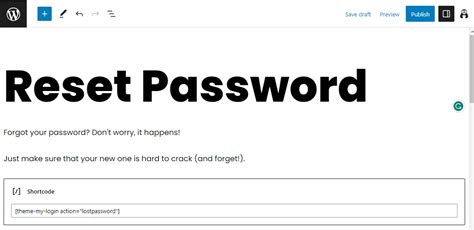 How To Create A WordPress Custom Reset Password Page