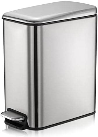 Beldray La Ss Rectangular Pedal Bin Small Rubbish Bin With Soft