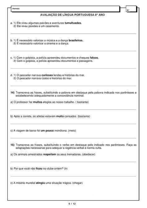 Formas Nominais Do Verbo Exercícios 7 Ano Librain