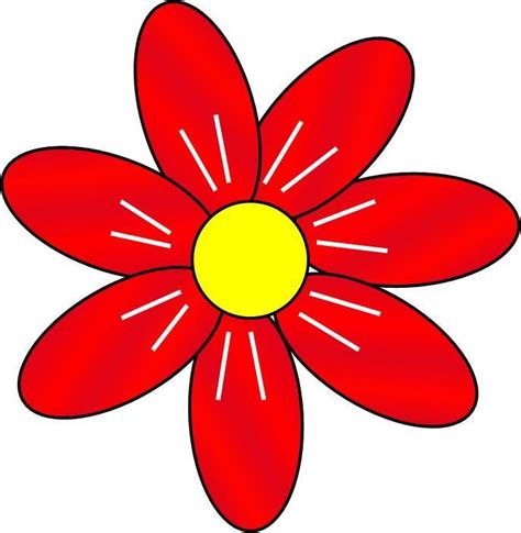 A Red Flower With Yellow Center