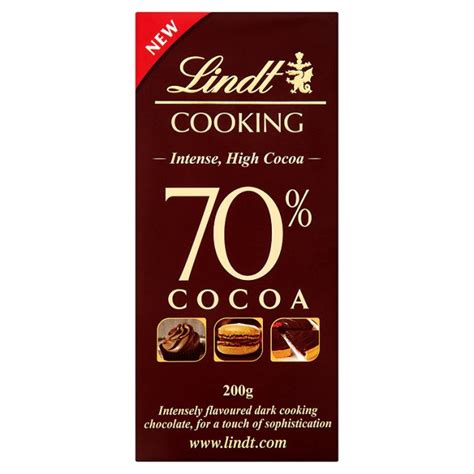 Ocado Lindt 70 Dark Cooking Chocolate Bar 200gproduct Information