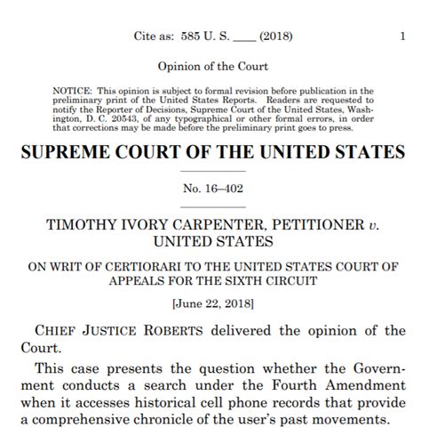 Case Update Carpenter V United States