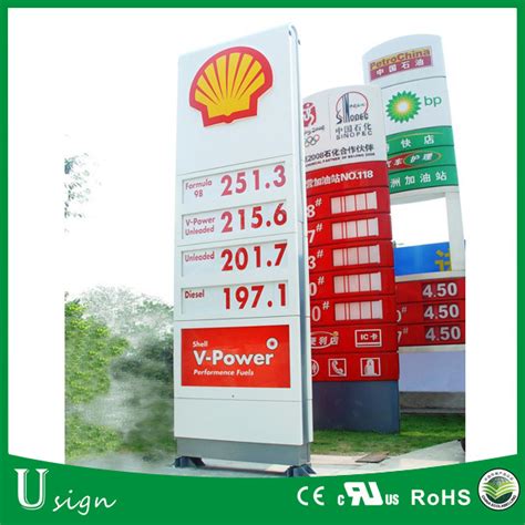 Wholesale Roadside Exterior Stainless Steel Illuminated Petrol Station