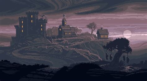 Timo Vihola On Twitter Pixel Art Landscape Cool Pixel Art Pixel Art Characters