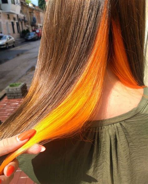 Blorange Haarfarbe Untere Haarpartie F Rben Versteckte