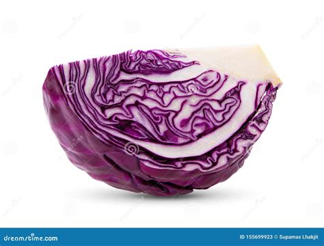 Slice Red Cabbage Isolated On White Background Stock Image Image Of