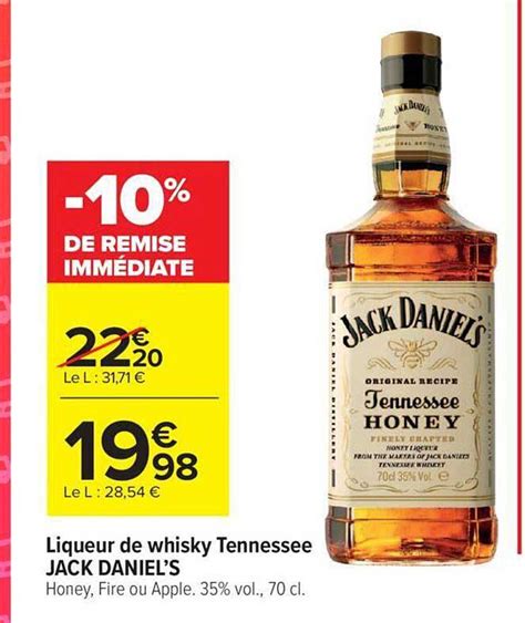 Promo Liqueur De Whisky Tennessee Jack Daniel S Chez Carrefour