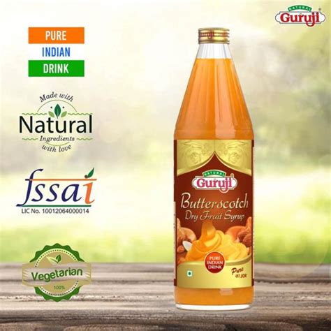 Natural Jai Guruji Kesar Butterscotch Syrup Each 750ml Pack Of 2