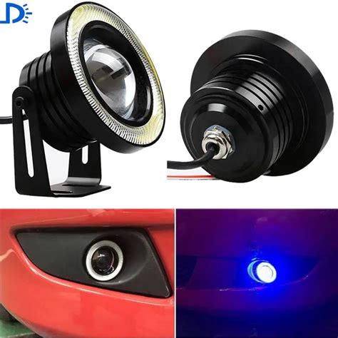 2pc 64MM COB Angel Eyes LED Fog Lights Car DRL LED Daytime Running