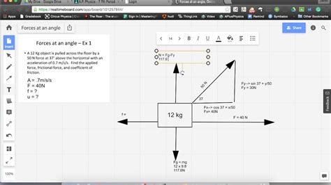 Force Applied At An Angle Youtube