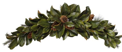 Magnolia Leaf Swag Traditional Holiday Decorations