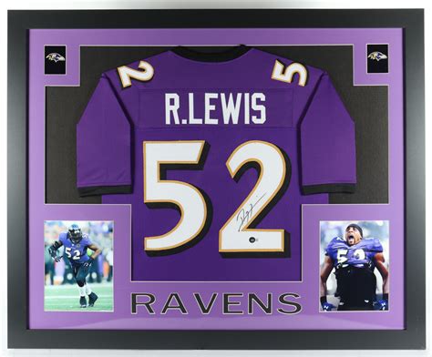 Ray Lewis Signed Custom Framed Jersey Display Beckett Pristine Auction