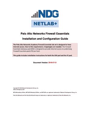 Fillable Online Palo Alto Firewall Essentials Pod Planning And