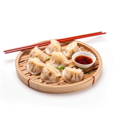 Premium Photo Dumplings Isolated On White Generative Ai