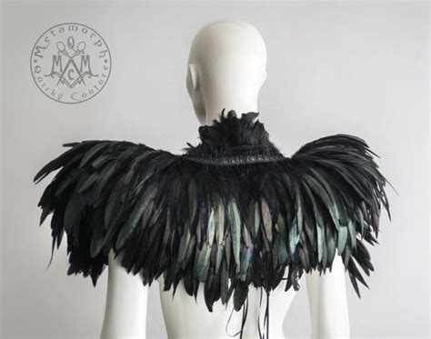 Feather Capelet With High Collar Or Feather By Metamorphdk On Etsy Diesel Punk Dandy Pinup