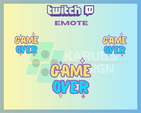 1 Emote De Twitch Game Over Emote Kawaii Emote Streamer Graphics