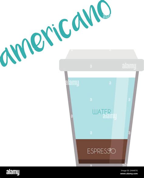 Vector Illustration Of An Americano Coffee Cup Icon With Its