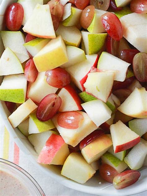 Autumn Fruit Salad With Cinnamon Greek Yogurt Dressing Kitchen Treaty