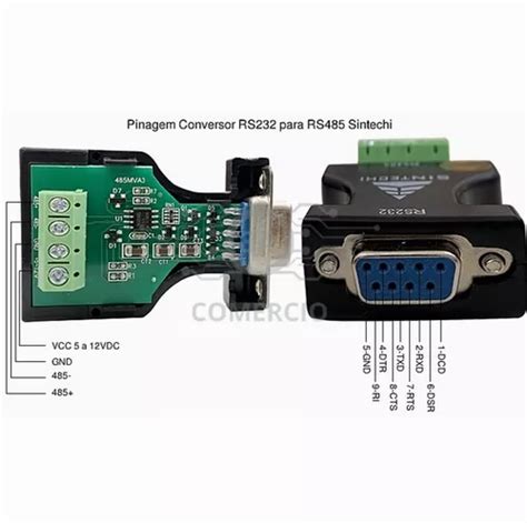 Conversor Adaptador Serial Sintechi Rs232 Para Rs485 Novo R 40 Em