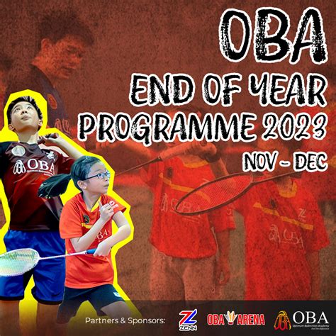 Oba End Of Year Holiday Programme 2023 Optimum Badminton Academy