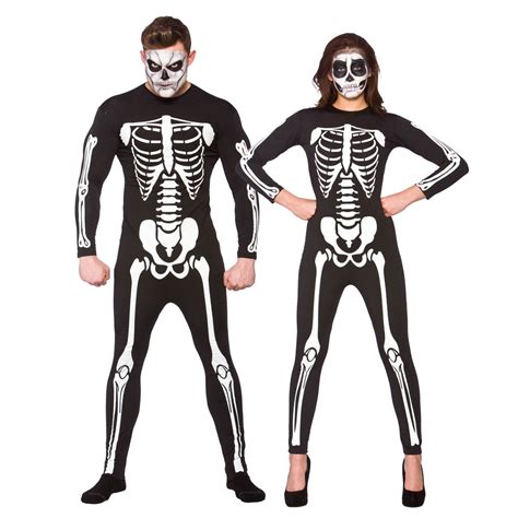 Skeleton Bodysuit Adults Halloween Fancy Dress Jumpsuit Mens Ladies