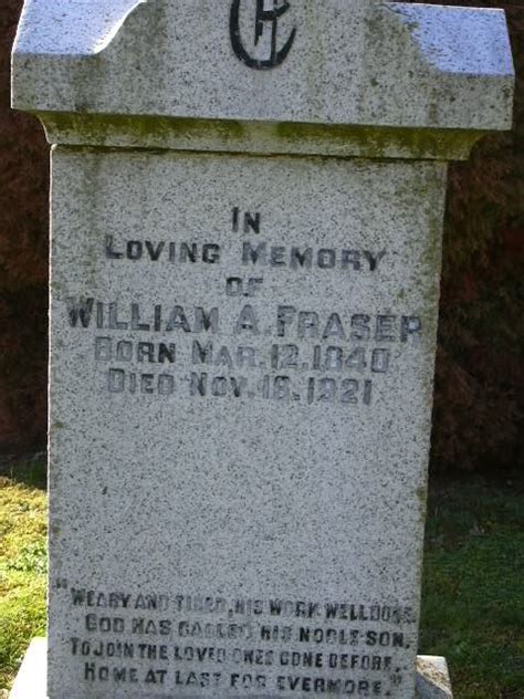 William Archibald Archie Fraser 1840 1921 Find A Grave Memorial