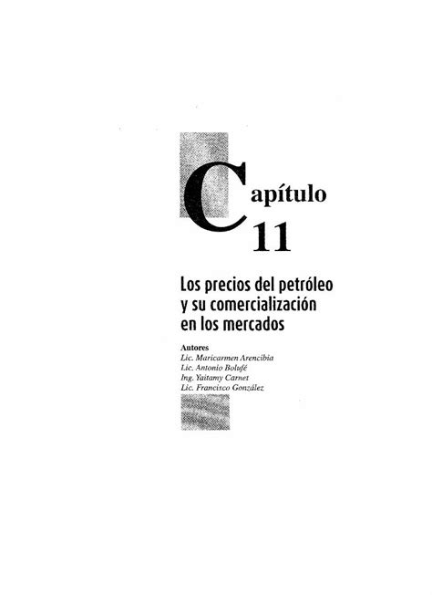 Pdf Los Precios Del Petr Leo Y Su Comercializaci N En Los Mercados