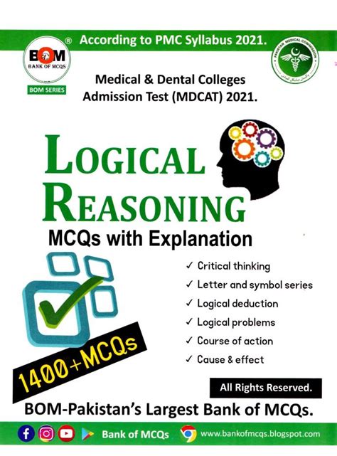 Logical Reasoning Mcqs And Answers Book With Explanation For Mdcat