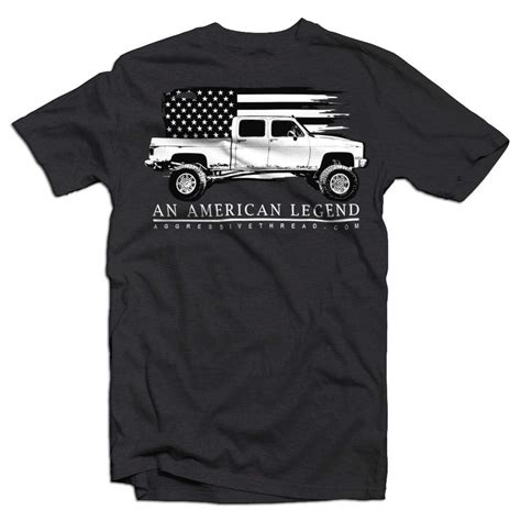 Aggressive Thread Squarebody Chevy Truck T Shirt With Crew Cab Square