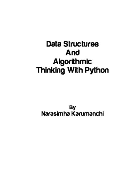 Table Of Contents Data Structure And Algorithmic Thinking With Python