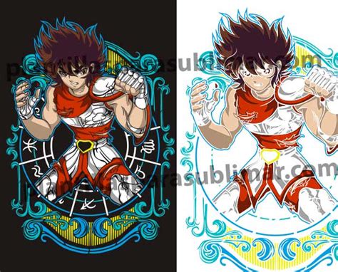 Seiya Vector Fondo Negro PNG Plantillas Para Sublimar