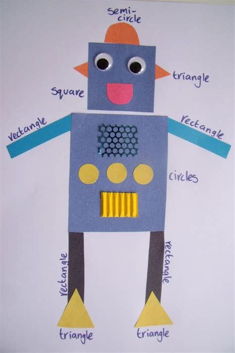 Shape Robot Teaching Shapes Shapes Preschool Math Art