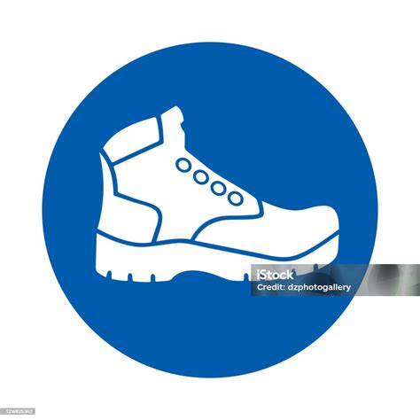 Safety Shoes Must Be Worn M008 Standard Iso 7010 Stock Illustration