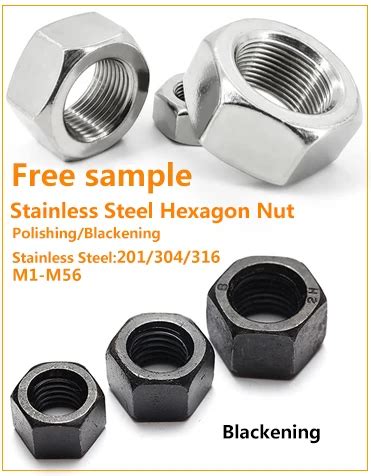 Thickness Hex Nut Heavy Industry Hexagon Nut Stainless Steel Hex